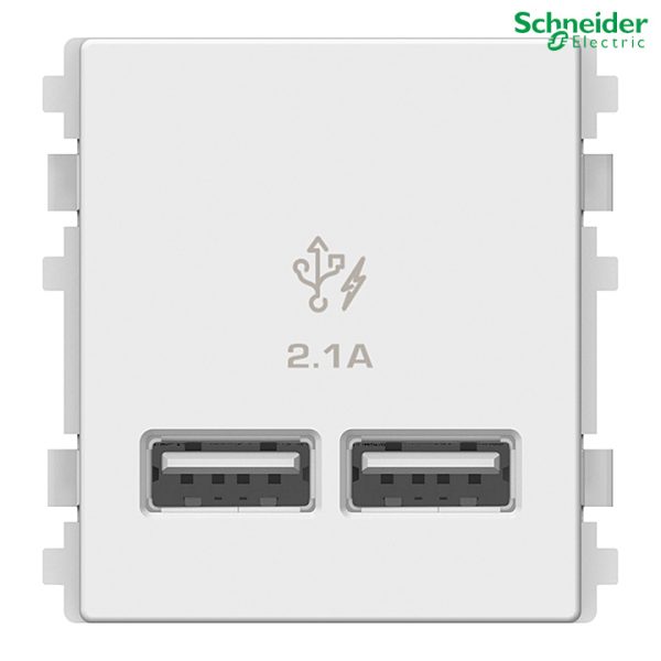 8432USB_WE Ổ cắm USB 2.1A đôi Zencelo A Schneider